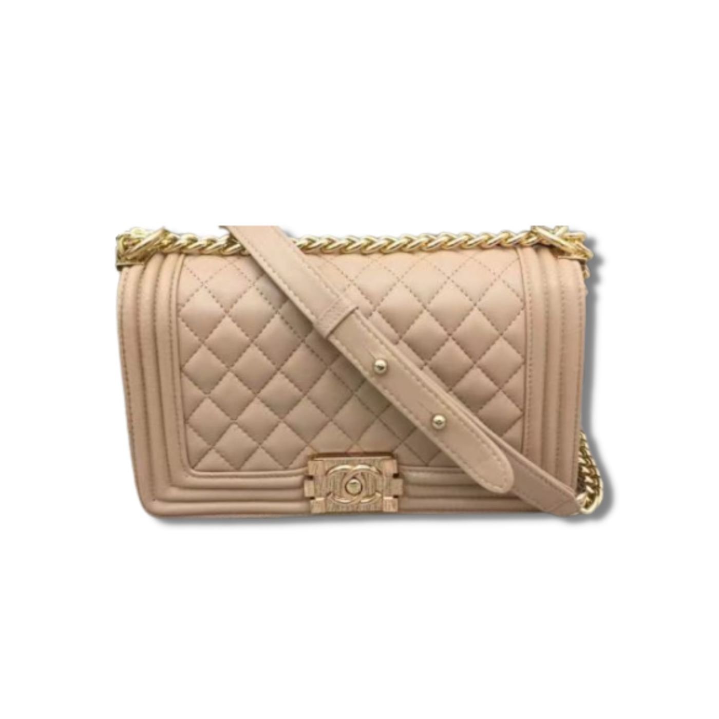 xr:d:DAFbLJ_II-Y:908,j:993812601,t:23031707 Chanel Boy Yellowish Brown For Women 9.8in/25cm A67086 - Image 1
