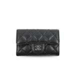 Chanel Classic Card Holder Sliver  Hardware Black