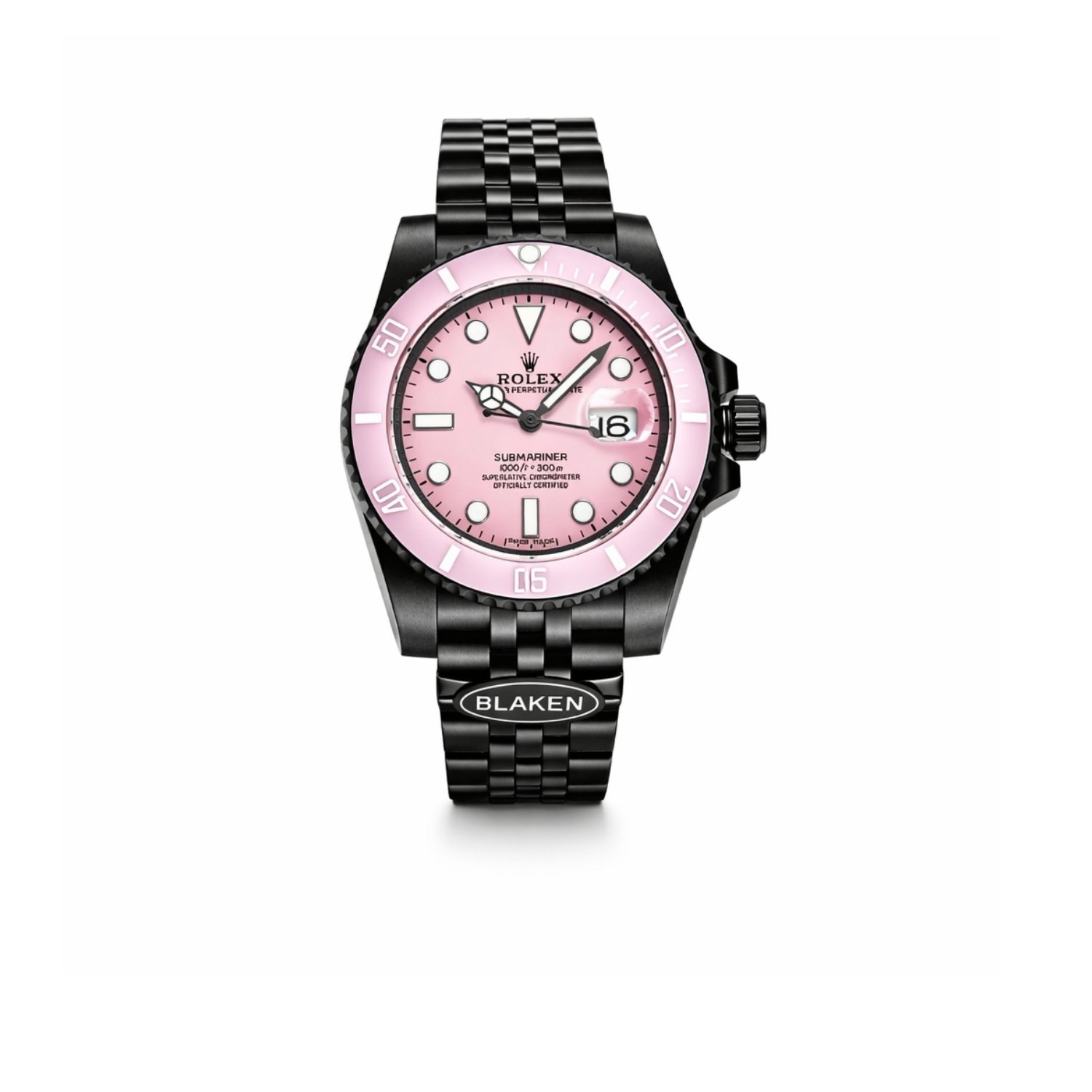 Blaken-Rolex-Submariner-E28093-Pink-Dial-Pink-Bezel-Edition-10.jpg Rolex Watch Blaken Daytona Submariner Pink Dial And Pink Bezel Edition 40mm - Image 1