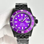 Rolex Watch Blaken Daytona Submariner Purple Dial And Bezel Edition 40mm - Image 3