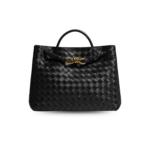 Bottega Veneta Andiamo Medium Top Handle Bag 12.6in/ 32cm Black Brass Hardware For Women 766016VCPP11139