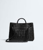 Bottega Veneta Andiamo Medium Top Handle Bag 12.6in/ 32cm Black Brass Hardware For Women 766016VCPP11139 - Image 5
