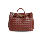 Bottega Veneta Andiamo Small Top Handle Bag 9.8in/ 25cm Sapele Gold Hardware For Women 766014VCPP12507