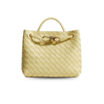 Bottega Veneta Andiamo Small Top Handle Bag 9.8in/ 25cm Yellow Gold Hardware For Women
