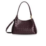 Bottega Veneta Parachute Medium Shoulder Bag 11.6in/ 29.5cm Dark Barolo Gold Hardware For Women 835921VCPPT2264