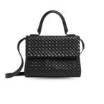 Bottega Veneta Patti Top Handle Bag 10.2in/ 26cm Black Gold Hardware For Women 776783V3RG11019