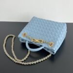 Bottega Veneta Andiamo Small Top Handle Bag 9.8in/ 25cm Blue Gold Hardware For Women 786008VCPP11728 - Image 7