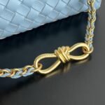Bottega Veneta Andiamo Small Top Handle Bag 9.8in/ 25cm Blue Gold Hardware For Women 786008VCPP11728 - Image 9