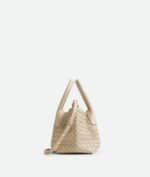 Bottega Veneta Pinacoteca Small Top Handle Bag 9.4in/ 24cm Ecru Gold Hardware For Women 819004V5AG19631 - Image 5