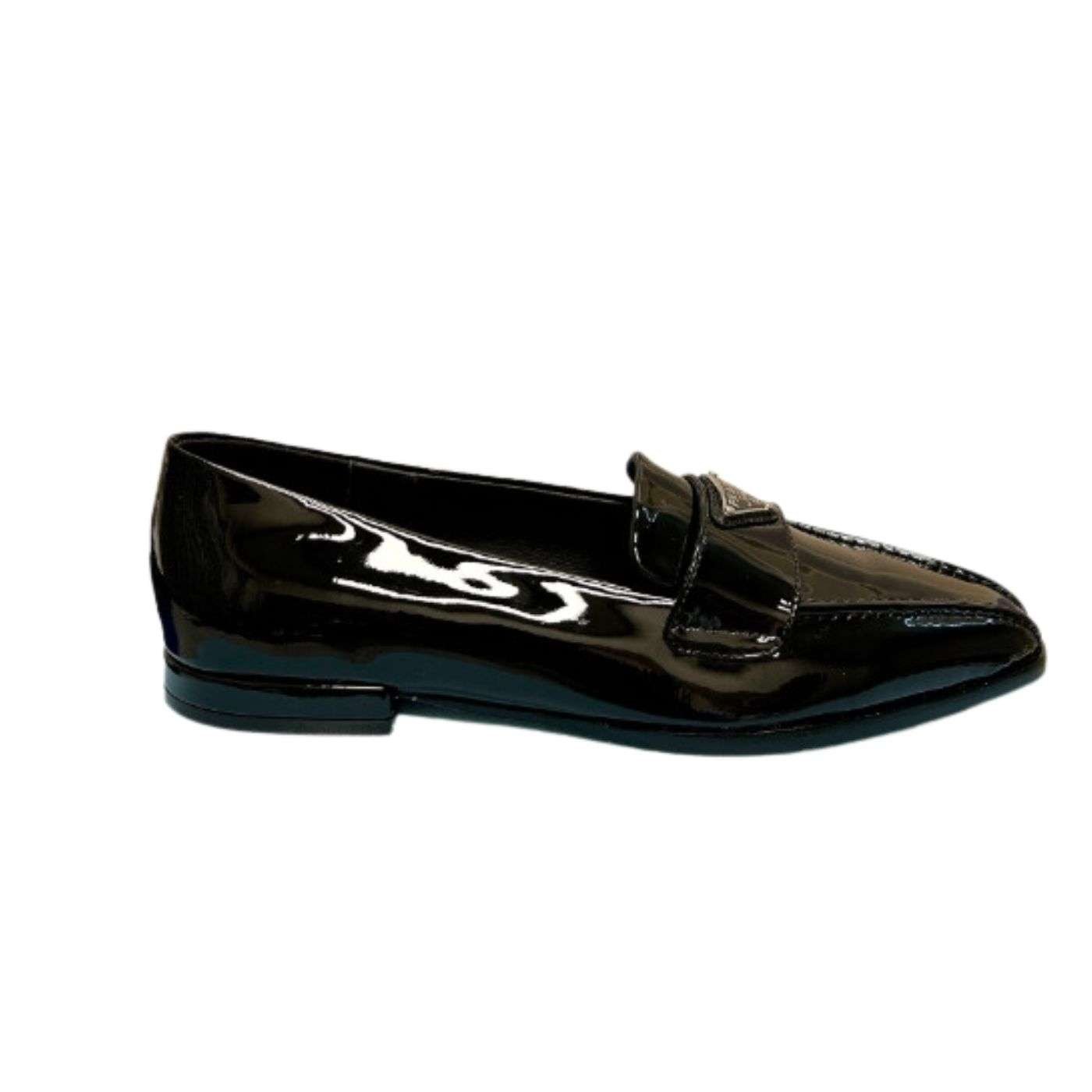 Brushed-Loafers-1.jpg Prada Patent Loafers Black For Women - Image 1