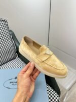 Prada Brushed Loafers Beige For Women - Image 9