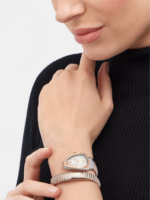 Bvlgari Serpenti Tubogas Watch 35mm White Dial Rose Gold And Silver Toned For Women 103708 - Image 2