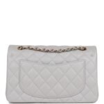 Chanel Small Classic Double Flap Crossbody Bag 9.1in/ 23cm Grey Gold Hardware For Women - Image 3