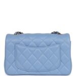 Chanel Flap Bag Mini Crossbody 7.5in/ 19cm Light Blue Gold Hardware For Women - Image 3