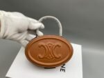 [True-to-ORIGINAL] Celine Oval Minaudiere Cuir Triomphe Brown For Women 6in/11.5cm - 198613DU6.04LU - Image 2