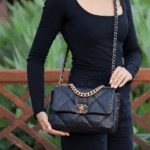 Chanel 19 Crossbody Bag 10.1in/ 26cm Black Gold Hardware For Women AS1160 - Image 2