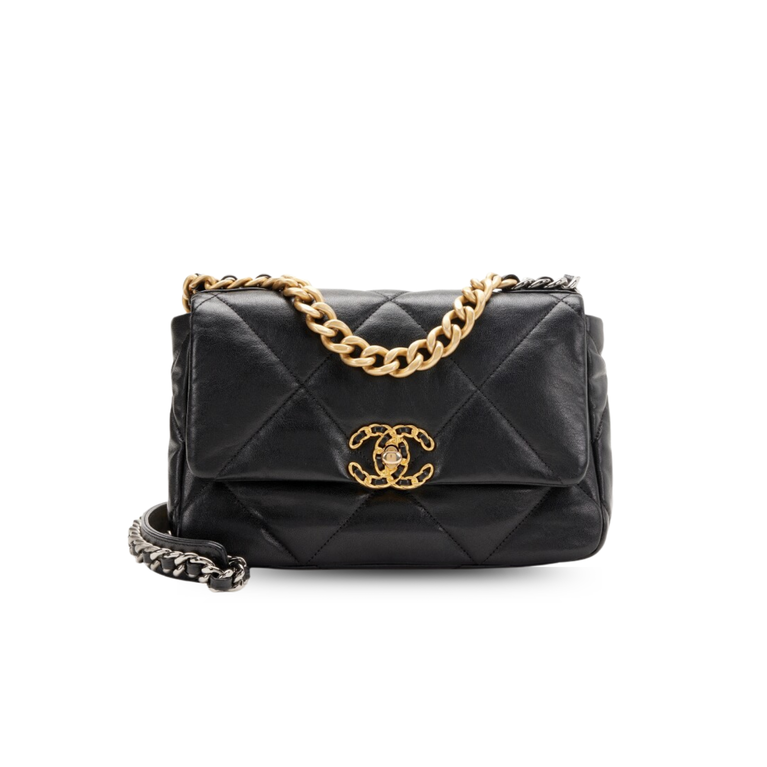 Chanel-19-Crossbody-Bag-101in-26cm-Black-Gold-Hardware-For-Women-AS1160.png Chanel 19 Crossbody Bag 10.1in/ 26cm Black Gold Hardware For Women AS1160 - Image 1
