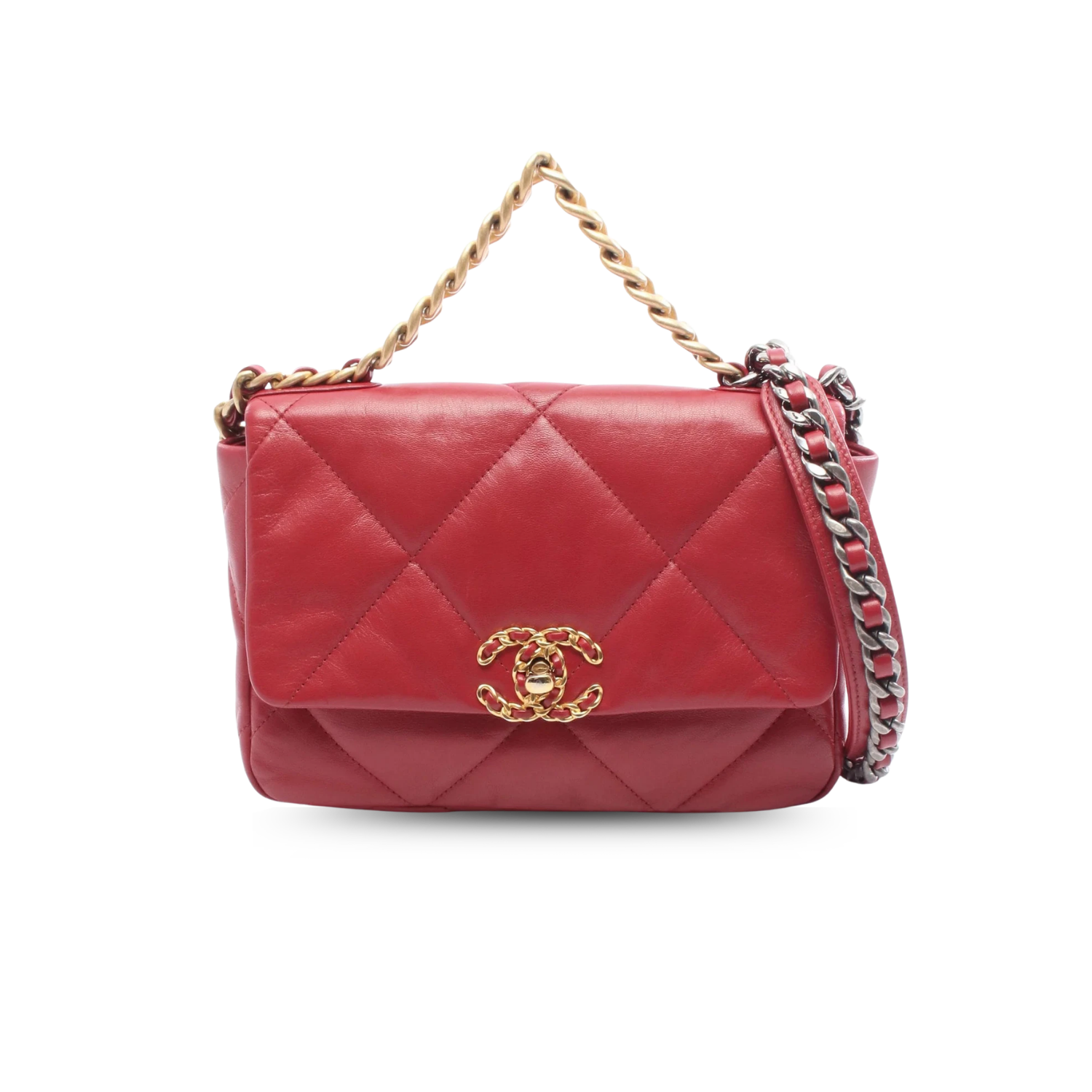 Chanel-19-Crossbody-Bag-102in-26cm-Red-Gold-Hardware-For-Women-AS1160.png Chanel 19 Crossbody Bag 10.1in/ 26cm Red Gold Hardware For Women AS1160 - Image 1