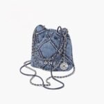 Chanel 22 Mini Crossbody Bag 7.8in/ 20cm Blue Silver Hardware For Women AS3980 B15833 NW287 - Image 3