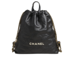 Chanel 22 Large Backpack 20in/ 51cm Black Gold Hardware For Women AS3313 B08037 NH627