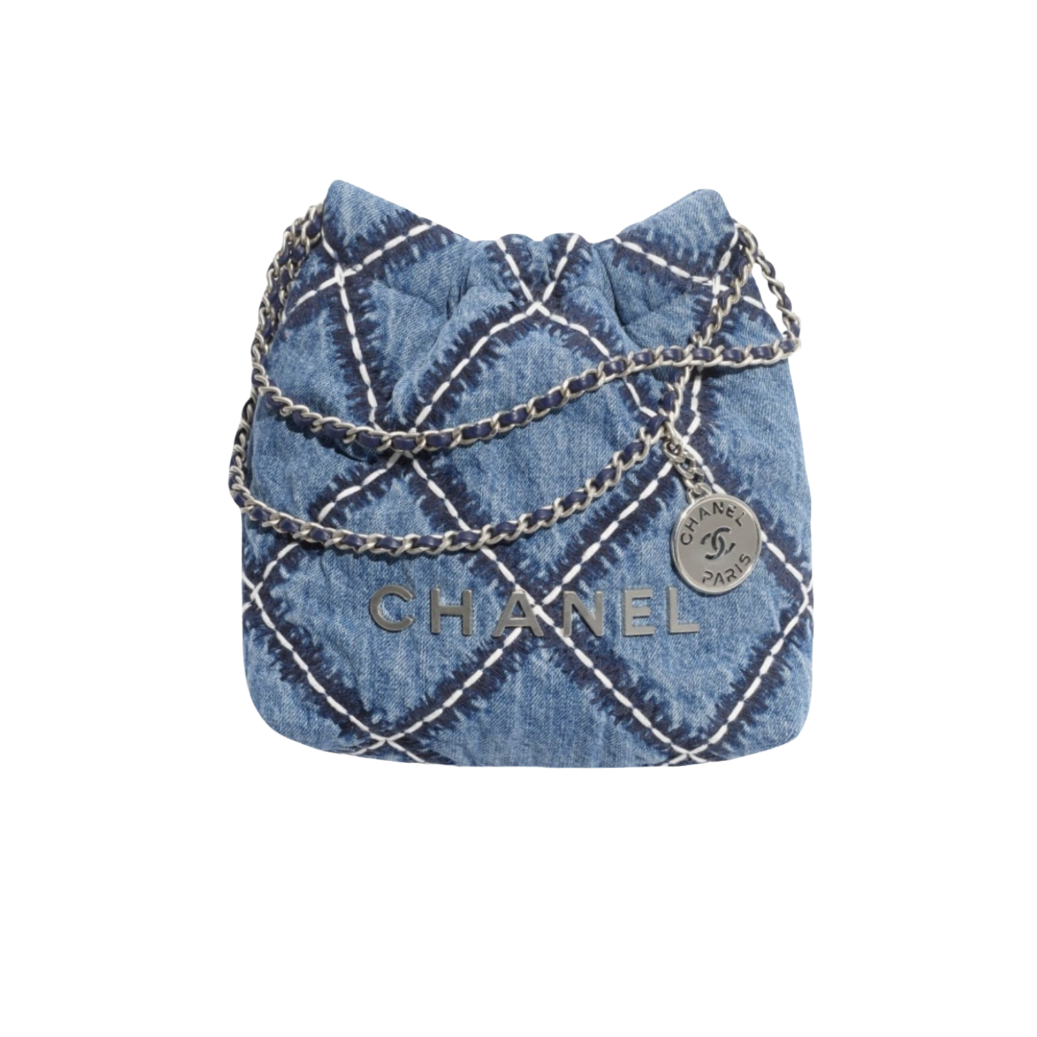 Chanel-22-Mini-Crossbody-Bag-7.8in-20cm-Blue-Silver-Hardware-For-Women-AS3980-B15833-NW287.png Chanel 22 Mini Crossbody Bag 7.8in/ 20cm Blue Silver Hardware For Women AS3980 B15833 NW287 - Image 1