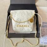 Chanel 22 Mini Shoulder Bag 7.5in/ 19cm White Gold Hardware For Women AS3980-B19648-10601 - Image 3
