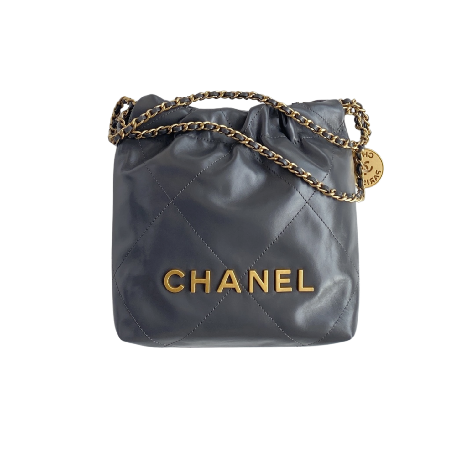 Chanel-22-Mini-Shoulder-Bag-7.9in-20cm-Grey-Gold-Hardware-For-Women.png Chanel 22 Mini Shoulder Bag 7.9in/ 20cm Grey Gold Hardware For Women - Image 1