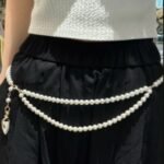 Chanel 24 Milky White Heart Shaped Pearl Waist Necklace For Women - Image 9