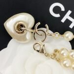 Chanel 24 Milky White Heart Shaped Pearl Waist Necklace For Women - Image 7