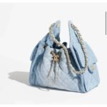 Chanel 25 Small Shoulder Bag 10.2in/ 26cm Blue Gold Hardware For Women AS5293 B20603 U0475 - Image 3