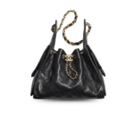 Chanel 25 Small Shoulder Bag 10.2in/ 26cm Black Gold Hardware For Women AS5293 B20304 94305