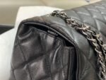 Chanel Classic Maxi Jumbo XL Crossbody Bag 13.8in/ 35cm Black Silver Hardware For Women - Image 6