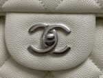 Chanel Classic Maxi Jumbo XL Crossbody Bag 13.8in/ 35cm White Silver Hardware For Women - Image 6