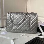 Chanel Classic Maxi Jumbo XL Crossbody Bag 13.8in/ 35cm Grey Silver Hardware For Women - Image 5