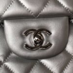 Chanel Classic Maxi Jumbo XL Crossbody Bag 13.8in/ 35cm Grey Silver Hardware For Women - Image 7