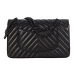 Chanel Chevron Classic Crossbody Bag 10.2in/ 26cm Black For Women - Image 4