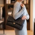 Chanel Airport Crossbody Bag 15in/ 38cm Black Gold Hardware For Women - Image 2