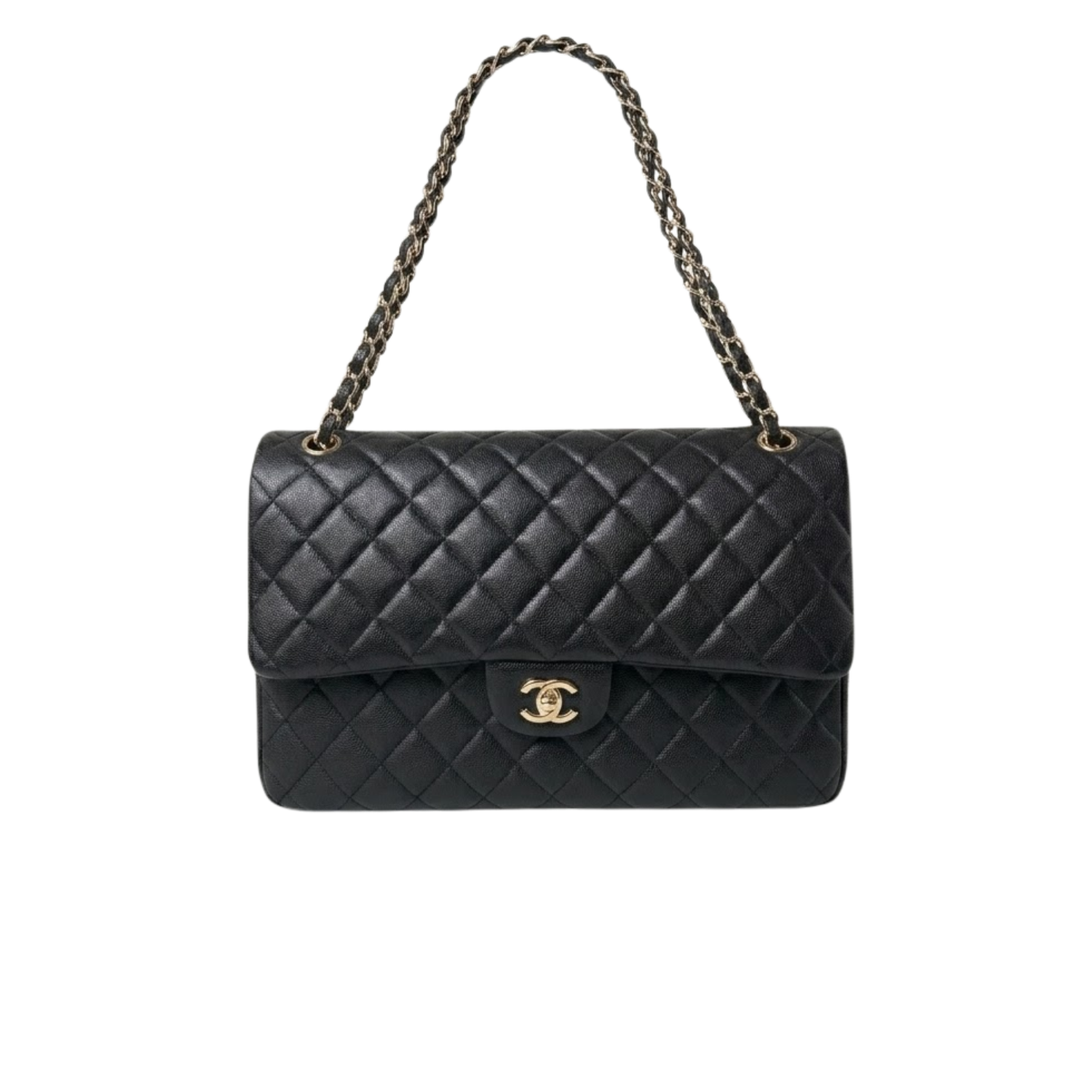 Chanel-Airport-Crossbody-Bag-15in-38cm-Black-Gold-Hardware-For-Women.png Chanel Airport Crossbody Bag 15in/ 38cm Black Gold Hardware For Women - Image 1