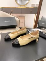 Chanel Ballerina Logo Shoes Beige For Women - Image 10