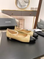 Chanel Ballerina Logo Shoes Beige For Women - Image 8