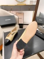 Chanel Ballerina Logo Shoes Beige For Women - Image 6