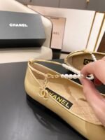 Chanel Ballerina Logo Shoes Beige For Women - Image 5