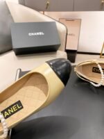 Chanel Ballerina Logo Shoes Beige For Women - Image 4