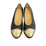 Chanel Ballet Flats Black/Gold For Women