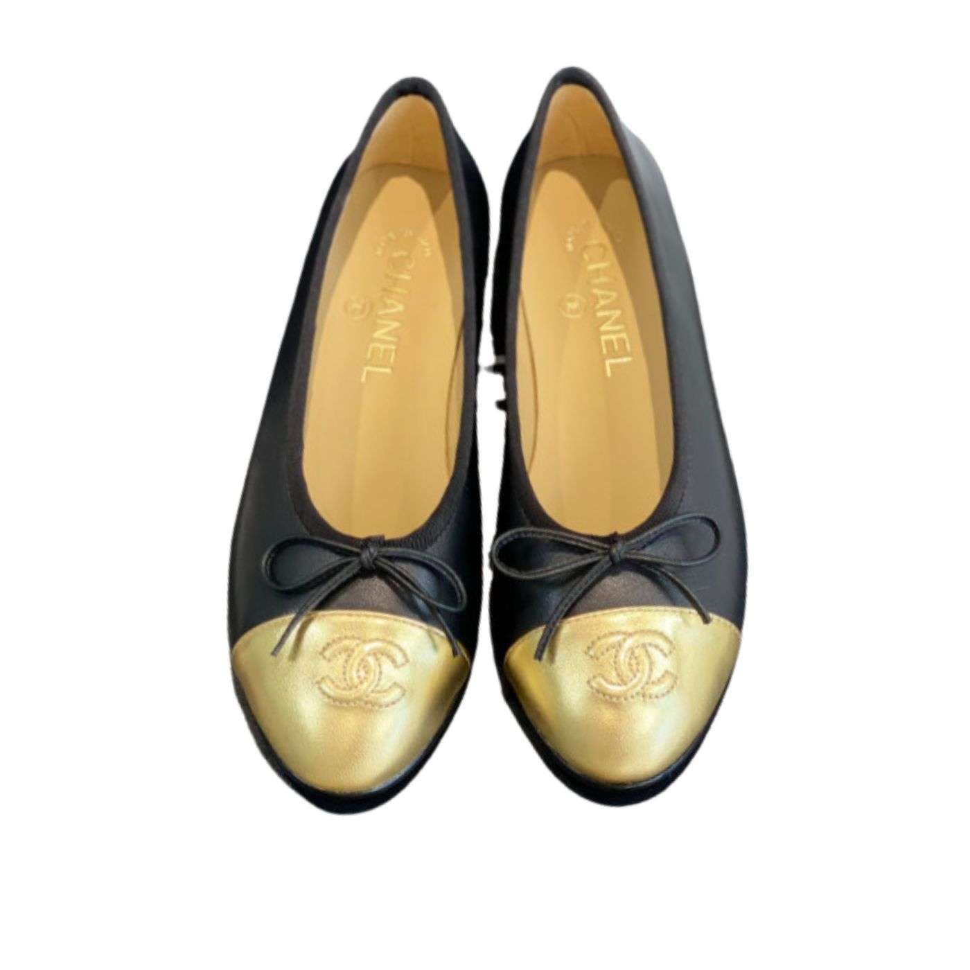 Chanel-Ballet-Flats-1-9.jpg Chanel Ballet Flats Black/Gold For Women - Image 1
