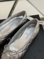 Chanel Ballet Flats Silver For Women - Image 7
