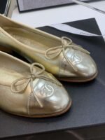 Chanel Ballet Flats Gold For Women - Image 2