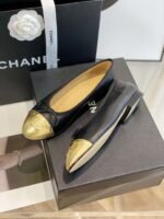 Chanel Ballet Flats Black/Gold For Women - Image 10