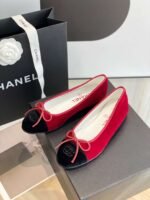 Chanel Ballet Flats Red For Women - Image 8