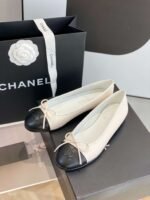 Chanel Ballet Flats White For Women - Image 7